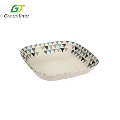 China Professional Manufacture Microwave Sustainable Cheap Safe Bamboo Fiber Deep Dish Kids Plate for sale