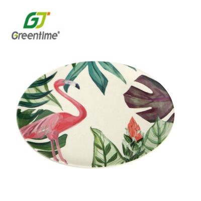 China Wholesale Disposable High Quality Bamboo Fiber And Melamine Round Shaped Restaurant Dinner Dishes for sale