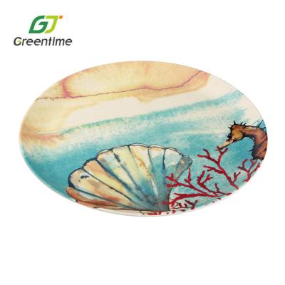 China Top Quality Widely Used Best Selling Disposable Dinnerware Bamboo Fiber 8 Inch Tableware Round Dishes for sale