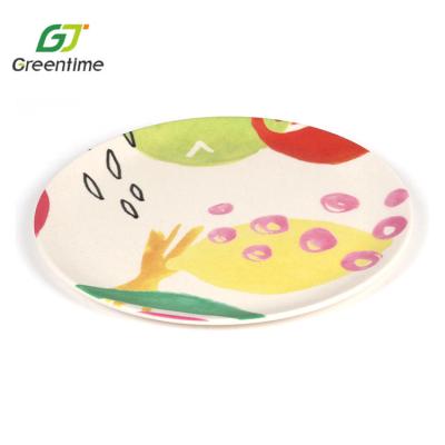 China Disposable Customized Round Fiber Bamboo Dish Restaurant Dish Disposable Customized Dinner Dish for sale