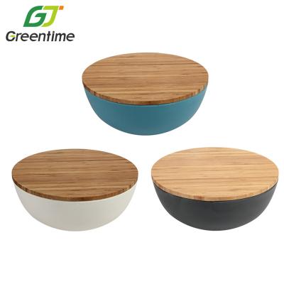 China Disposable Eco-friendly Disposable Fruit Color Custom Size Kitchen Set Black Salad Mixing Bowl With Lid for sale