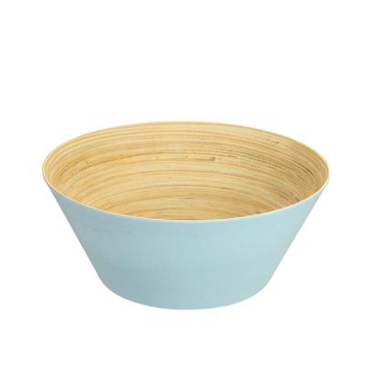 China 10 Inch Disposable Fruit Bowl Salad Bowl Eco - Friendly Colorful Bamboo Fiber Bowl For Dinner for sale