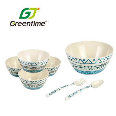 China Unique Style Customized Sustainable Home Bamboo Fiber Salad Bowl Bowl For Dinner for sale