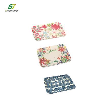 China Small Tray Printed Bamboo Fiber Serving Tray Of Various Eco-friendly Creative Bamboo Fiber Good Quality for sale