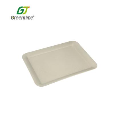 China Serving Tray Attractive Price New Type Bule Color Bamboo Fiber Light Rectangle Serving Tray for sale