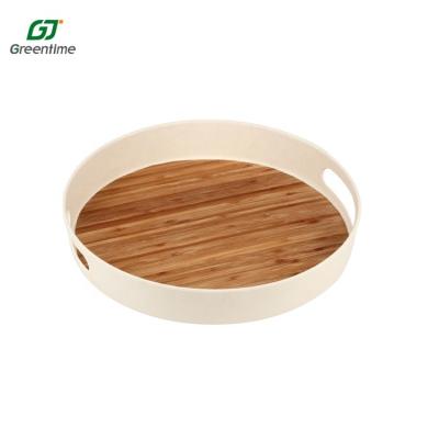 China Eco-Friendly Disposable Restaurant Disposable Home Hotel Tray Hotel Coffee Trays Round Bamboo Tray for sale