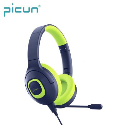 China Headband Picun Q5 85db 93db Kids Headphones With Microphones Learning Headsets For Kids Wired Kid Ear Phone for sale