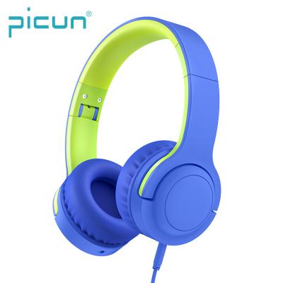 China Anti-violent Headband Picun Q2 Wire 93db Volume Limit Kids Earphone Kids Braided Smart Headset for sale