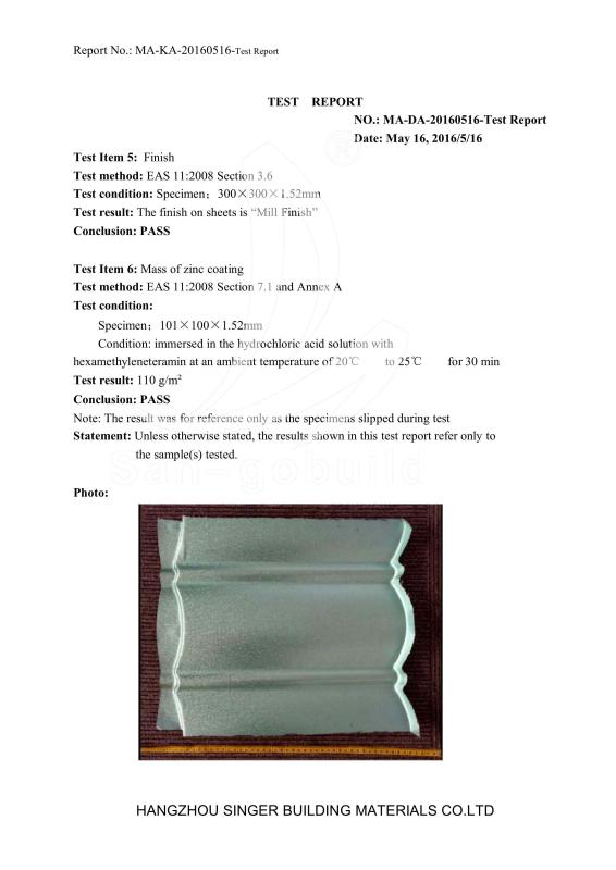 KEBS - Hangzhou Singer Building Materials Co., Ltd