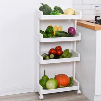 China Easy Assembly Rotating Vegetable Rack Floor-standing Multilayer Kitchen Storage Rack for sale