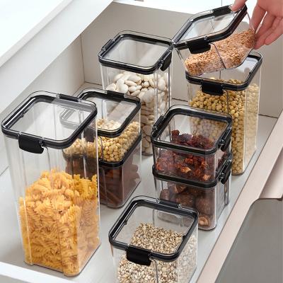 China Wholesale Popular Plastic Free Tight Container Kitchen Air Tight PET Air BPA Stocked Transparent Box for sale