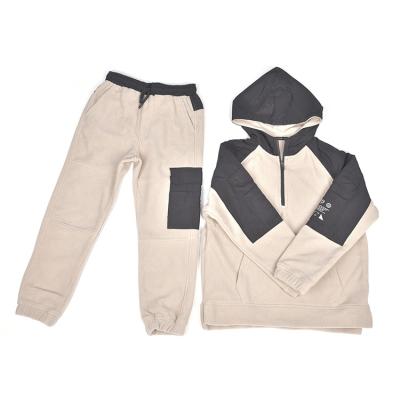 China Casual Light Yellow Warm Fleece Boys Winter Clothing Sets Boys Children Clothing Set Boy Clothing for sale