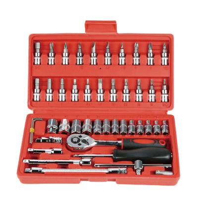 China Socket Wrench Tool Best Selling Professional Standard Metric Standard Metric Drive Ratchet Wrench Tool 46 Adjustable Socket Wrench Tool Kit for sale