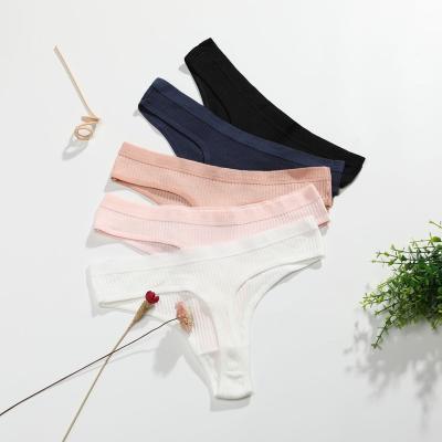 China Factory Antibacterial Thong OEM Cotton Sexy Female Temptation T Pants Girls Panties Shape Solid Color Women Net Triangle Briefs for sale