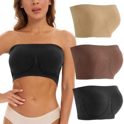 China OEM Export Underwire Ladies Underwire Female Seamless Large Size QUICK DRY Fabric Bra Strapless Chest Wrappe for sale