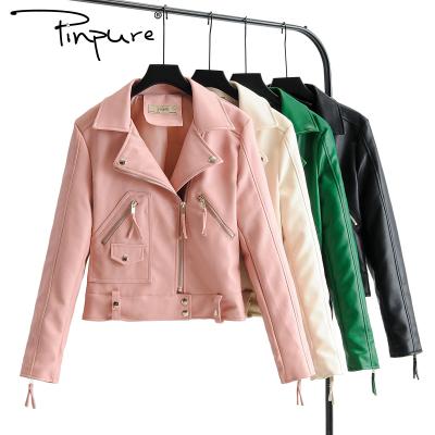 China R51021S 2020 New Viable PU Lapel Motorcycle Leather Jacket Women's Leather Jacket Coar for sale