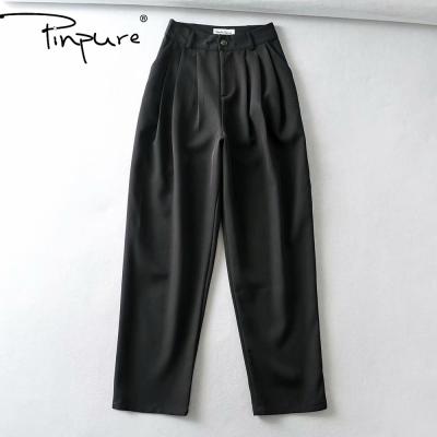 China R51284S New Spring Viable Spring Women's Fashion Solid Color Straight-Leg Pants Loose Casual Pants for sale