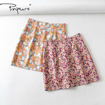 China R50192S 2020 latest design women plus size print a line maxi skirt flora print slim skirts for sale