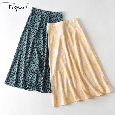 China R50191S 2020 plus size summer hot women skirts fashion flowers elegant casual skirt women elastic skirt for sale