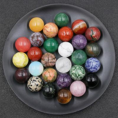 China Wholesale 20mm Europe Chakra Healing Gemstone Crystal Ball Natural Quartz Gemstones Sphere for Healing Meditation Healing Natural Stone for sale