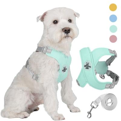 China Viable X Shaped Pet Harness Vest And Leash Set For Small Dogs Puppy Cat Harness Breathable Mesh Walking Reflective Chest Straps for sale