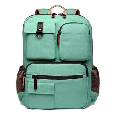 China Anti-theft Canvas School Backpack Vintage Canvas Laptop Backpacks Men Women Backpack Bookbags Travel Casual School Bag for sale