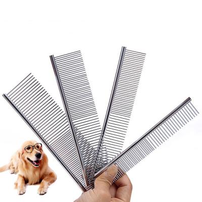 China Factory Stocked Wholesale Durable Stainless Steel Dog and Cat Combs Pet Grooming Comb for sale