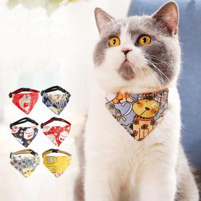 China Viable Hot Selling Pet Cat Towel Triangular Cotton Cat Drool Towel Scarf for sale