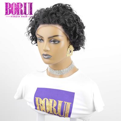 China Silky Straight Wave BORUI 8 Inches Short Full Lace Wig Hair for sale