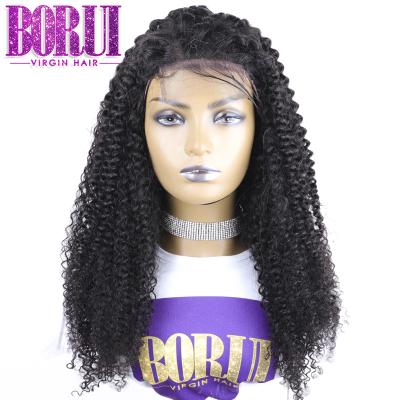 China Thin Breathable BORUI HAIR Super Pure Virgin Human Hair With Curly Curly Hairline 5X5 Lace Closure Natural Transparent Wig For Black Women for sale