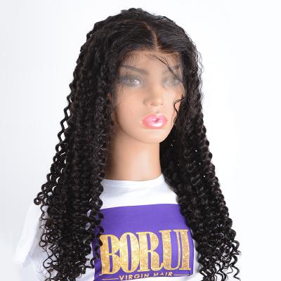 China Kinky Curly Unprocessed Hair Pre Plucked Kinky Curly Frontal Human Hair Wigs Brazilian Hair 180% 250% Density for sale