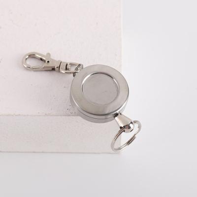 China Wholesale Custom Aluminum Stainless Steel Metal Stretch Key Chain Badge Holder Prevent Loss Ring for sale