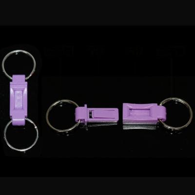 China Wholesale Plastic Prevent Loss Ring Detachable Plastic Key Chain Portable Double Ring Key Chain Cheap for sale