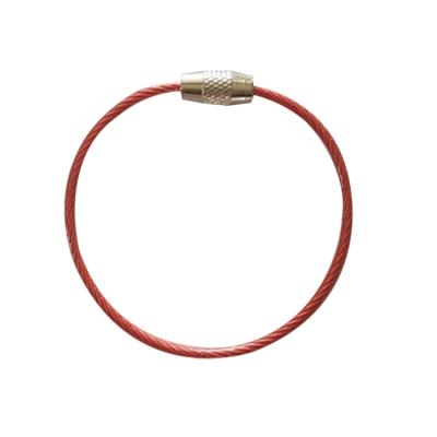 China Custom Copper Adjustable Quick Clasp Disassembly Factory Nylon Wire Rope Key Chain for sale