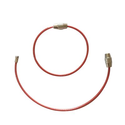 China Wholesale Copper Adjustable Nylon Quick Disassembly Clasp Copper Wire Rope Key Chain for sale