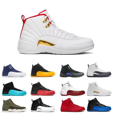 China EVA Mens Basketball Shoes 12s Gym Game Cherry Sample Dark Gray Royal Black 12 Red Trainer Sports Sneakers for sale