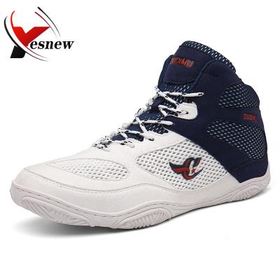 China Fashion Rubber New Design Boxing Sneakers Pro Wrestling Shoes Color Matching Fitness Training Weightlifting Cheap Trainers for sale