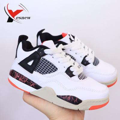 China EVA Kids Basketball Shoes Yesnew Jumpman 4s Chicago 4 Dropship Gray Infant Toddlers Khaki Baby Boy Girl Sneaker Kids Shoes for sale