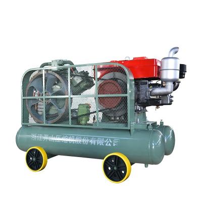 China Kaishan W3.2/7 piston lubricated portable small diesel engine driven air compressor for mine for sale