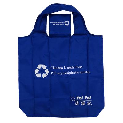 China Eco-friendly Wholesale OEM Reusable Shopping Folding Folding Bag Tote Bag RPET Bag for sale