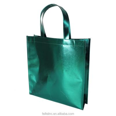 China Large Eco - Friendly Laminated Plastic Shopping Bag , Green Lamination Shop Tote Bag for sale