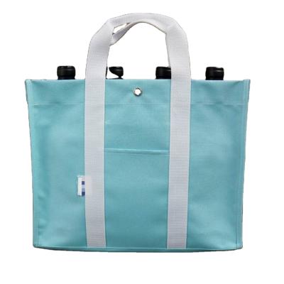 China Handled Polyester 420 D PVC Tote Shopping Reusable Shopping Grocery Bag for sale