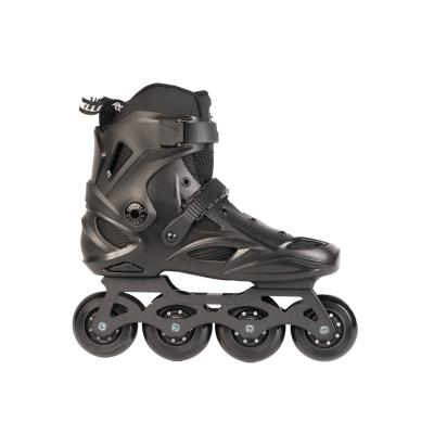 China Hot Selling Active Sports Figure Skating Roller Skates Original Design All Black PVC Freestyle Skates Patinas Wear Resistant Integrated Skating for sale