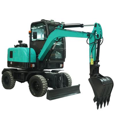 China New Arrival Construction Workiing Construction Workiing Hydraulic 7 Ton Wheel Digger Tree Planting Machinery Hole Digger Farm Digger 7 Ton Wheel Hydraulic Digger for sale