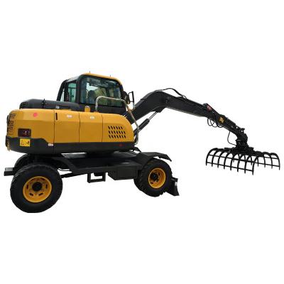 China Construction Workiing New Arrival Boom Arm And Hydraulic Bucket Cylinders Wheeled Excavator 8ton Hydraulic Digger With Wheel For Sale for sale