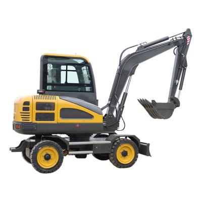 China New Design High Quality Construction Workiing Excavator mini 1 ton 1.2 ton 1.5 ton small wheel excavator with 6 tires for sale ory for sale