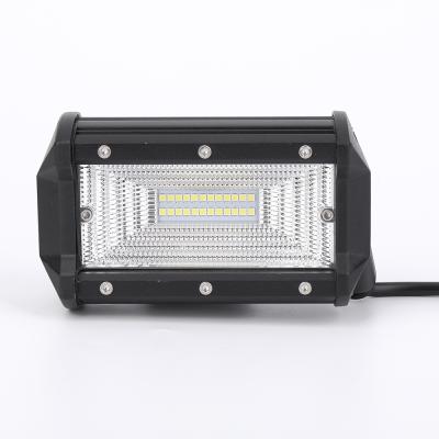 China Aluminum alloy housing & stainless bracket automatic flood light guide product 72W 5 inch beam led light bar for sale