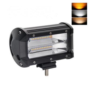 China Heavy Duty Newway Car Household Equipment Mixed Color 12V LED Flood Lights 5 Inch 72W Amber Strobe Lighting for sale