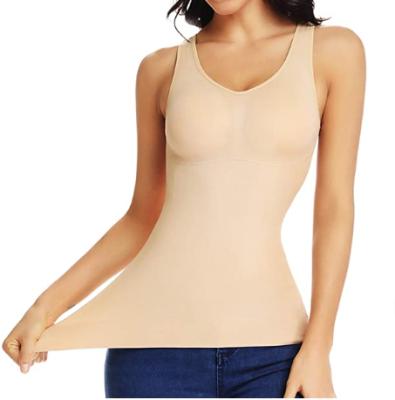 China 2021 Antibacterial Women's Tummy Control Shapewear Tank Top With Built In Bra Seamless Camisole for sale