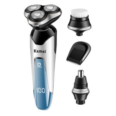 China Portable Mini Painless 3 in 1 KEMEI Electric Rotary Shaver km-5390 Three Head Wash Shaver for sale